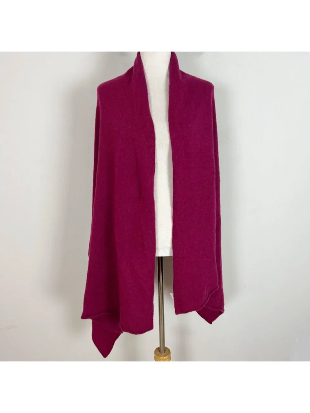 White + Warren Cashmere Travel Wrap Scarf Berry Red Oversized Shawl